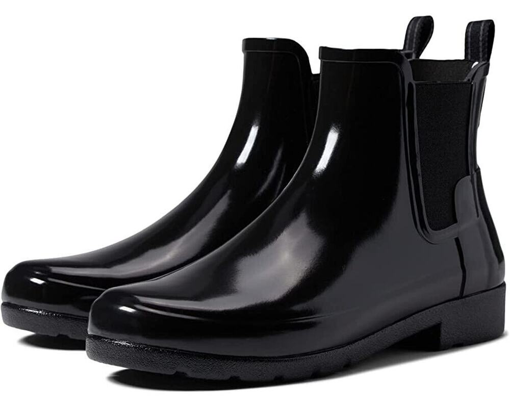 HUNTER Women's Original Refined Gloss Slim Fit Chelsea Boot - Black Size